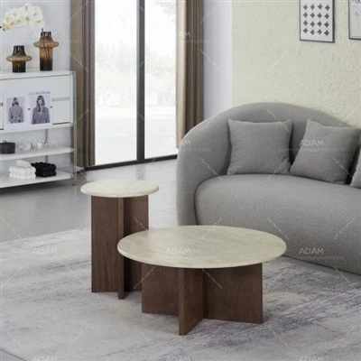 Bàn cà phê bằng đá cẩm thạch giấy Travertine